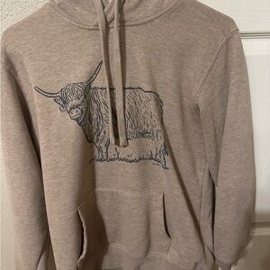 Ariat Tan Highland Cow Sweatshirt Hoodie
